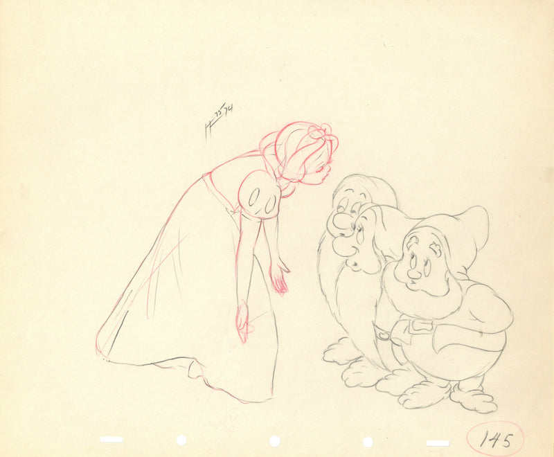 Snow White and the Seven Dwarfs Original Production Drawing