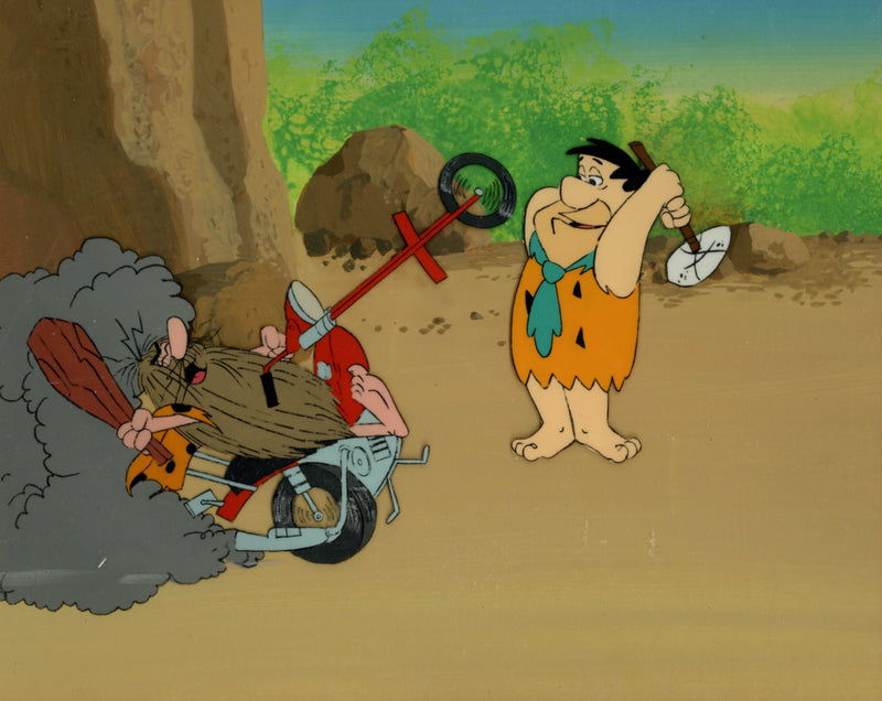 The Flinstones Original Production Cel on Original Background