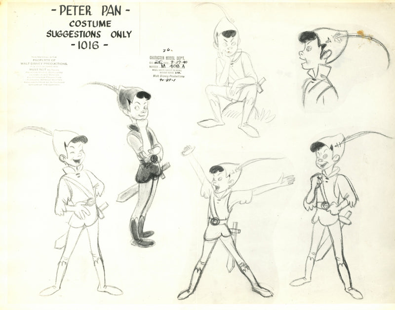 1940s Peter Pan Model Sheet