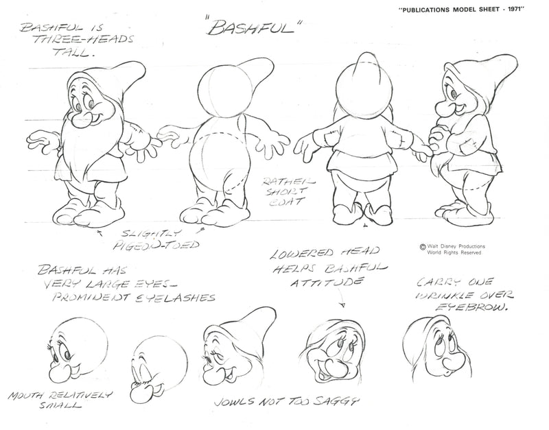 Snow White Publications Model Sheet Set of Seven: The Seven Dwarfs