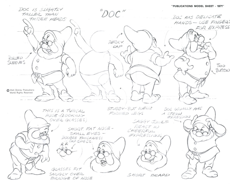 Snow White Publications Model Sheet (1971): Doc