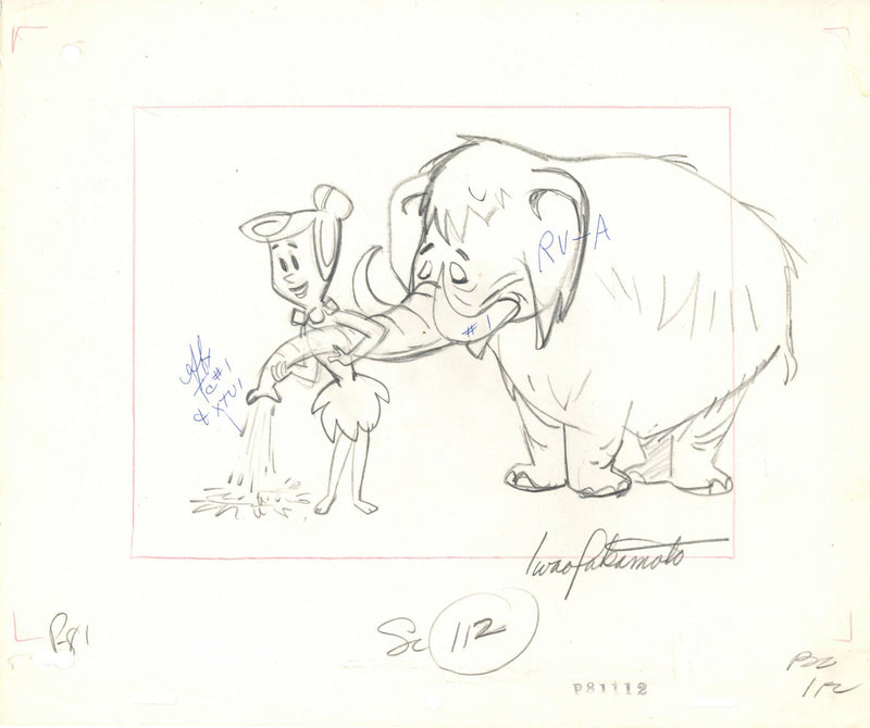 Wilma Original Layout Production Drawing Signed by Iwao Takamoto