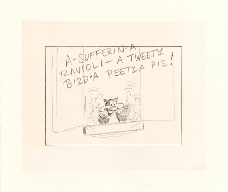 A Pizza Tweety Pie Original Storyboard Drawings Double Aperture