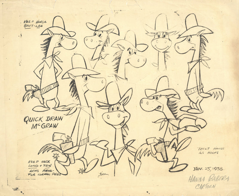 Quick Draw McGraw Printed Model Sheet (Framed)