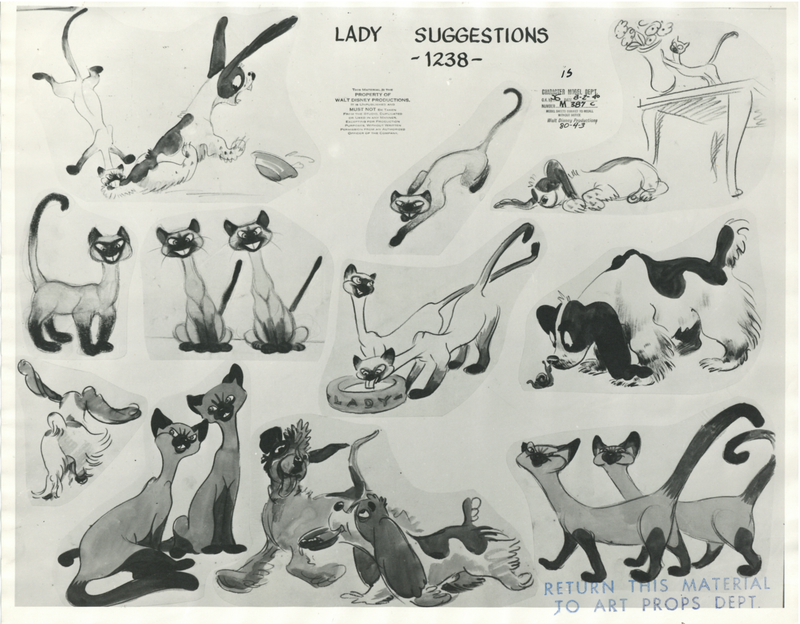 Lady and the Tramp Original Stat Model Sheet: Early Lady Concepts