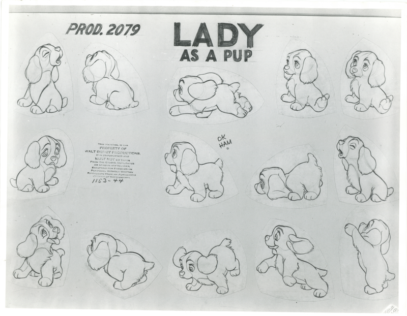 Lady and the Tramp Original Stat Model Sheet: Puppy Lady