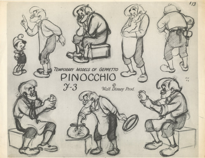 Pinocchio Original Stat Model Sheet: Geppetto