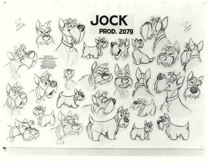 Lady and the Tramp Original Stat Model Sheet: Jock