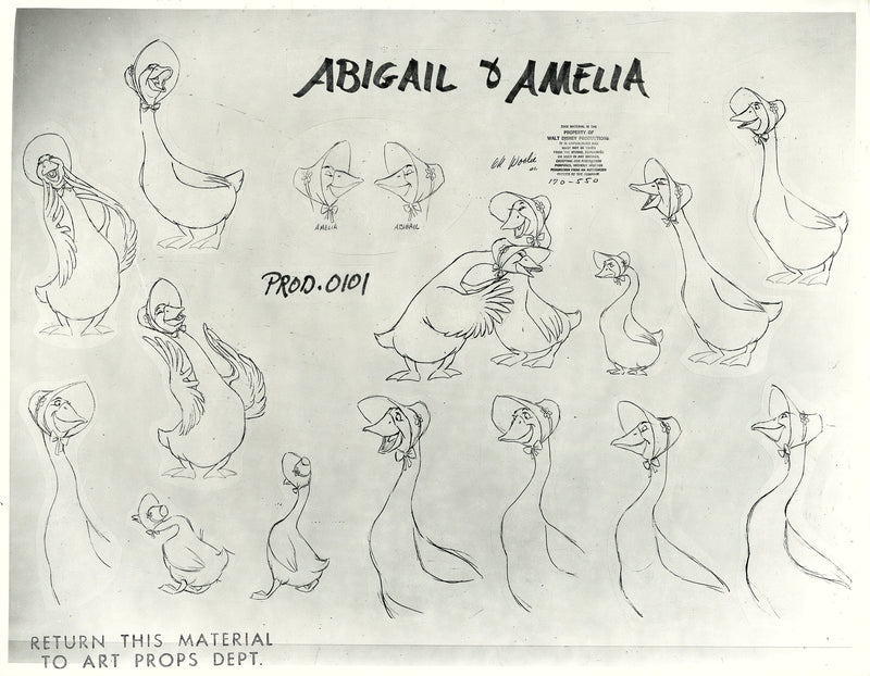 The Aristocats Original Stat Model Sheet: Abigail and Amelia