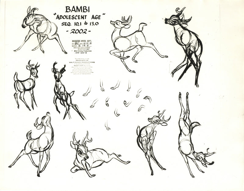 Bambi Original Stat Model Sheet: Adolescent Age Bambi