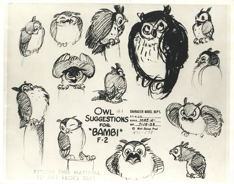 Bambi Original Stat Model Sheet: Owl Suggestions