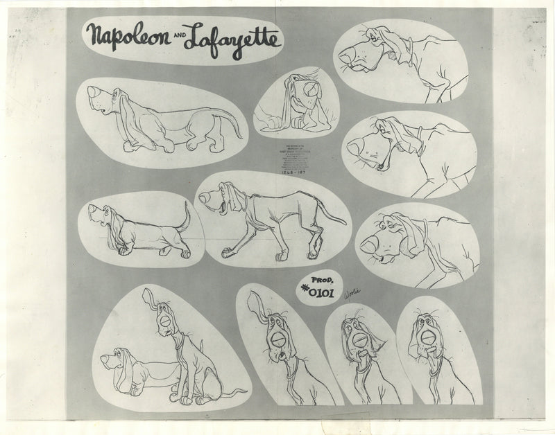 The Aristocats Original Stat Model Sheet: Napoleon and Lafayette