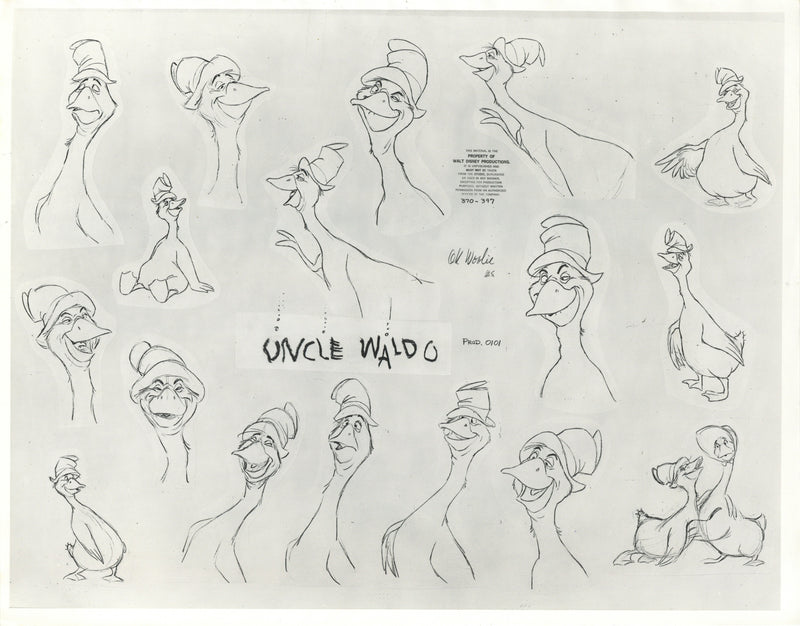 The Aristocats Original Stat Model Sheet: Uncle Waldo