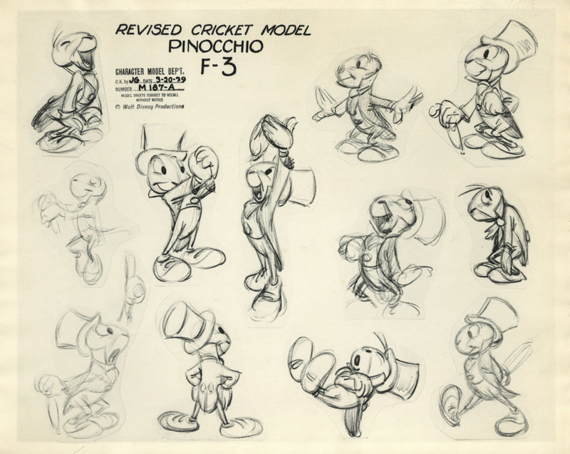 Pinocchio Original Stat Model Sheet: Jiminy Cricket