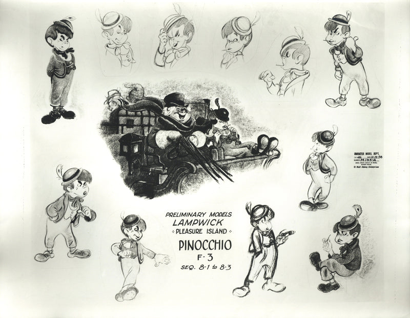 Pinocchio Original Stat Model Sheet: Lampwick