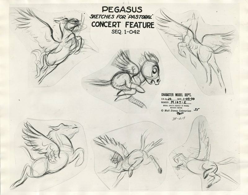 Fantasia Original Stat Model Sheet: Pegasus Sketches