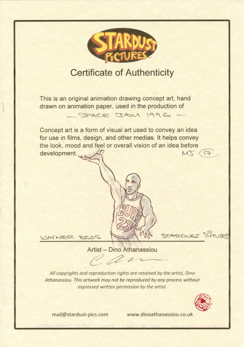Space Jam Original Concept Drawing by Dino Athanassiou: Michael Jordan