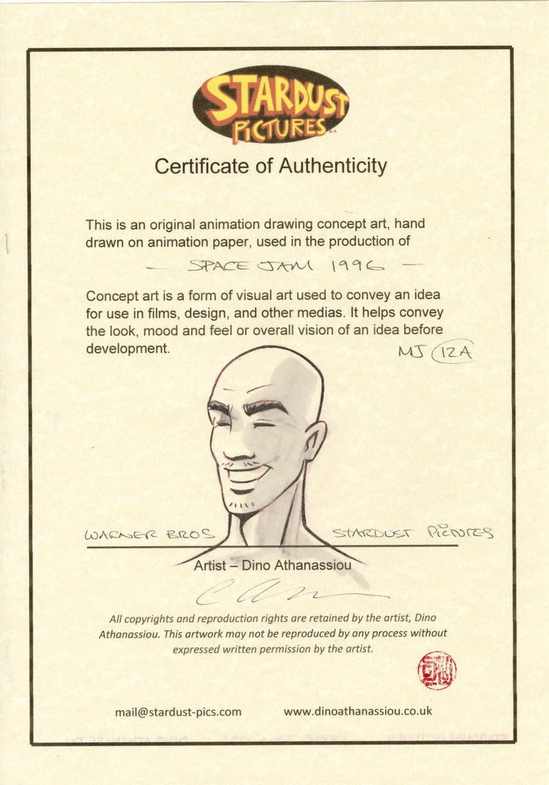 Space Jam Original Concept Drawing by Dino Athanassiou: Michael Jordan