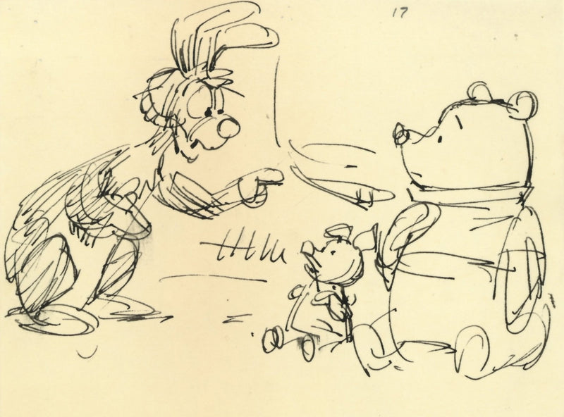 Winnie the Pooh and Tigger Too Original Storyboards (Set of 2): Rabbit, Pooh, Piglet