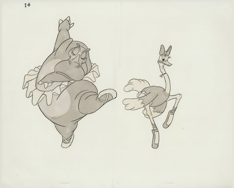 Hand-Colored Photostat Size Comparison Model Sheet: Hyacinth Hippo, Madame Upanova