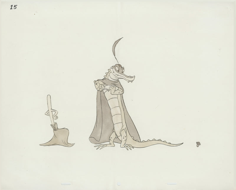 Hand-Colored Photostat Size Comparison Model Sheet: Magic Broom, Ben Ali Gator, Dancing Mushroom