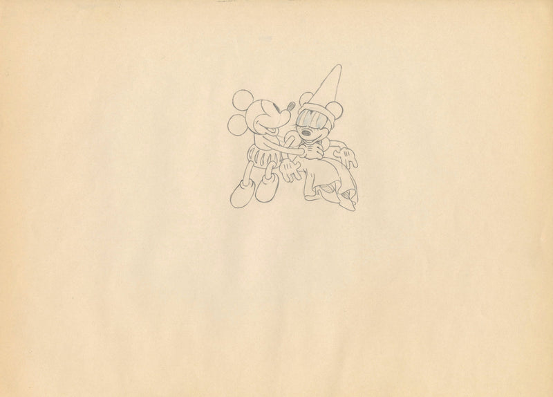 Ye Olden Days Original Production Drawing: Mickey Mouse, Minnie Mouse
