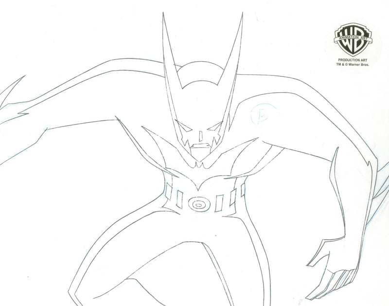 Batman Beyond Original Production Cel with Matching Drawing: Batman