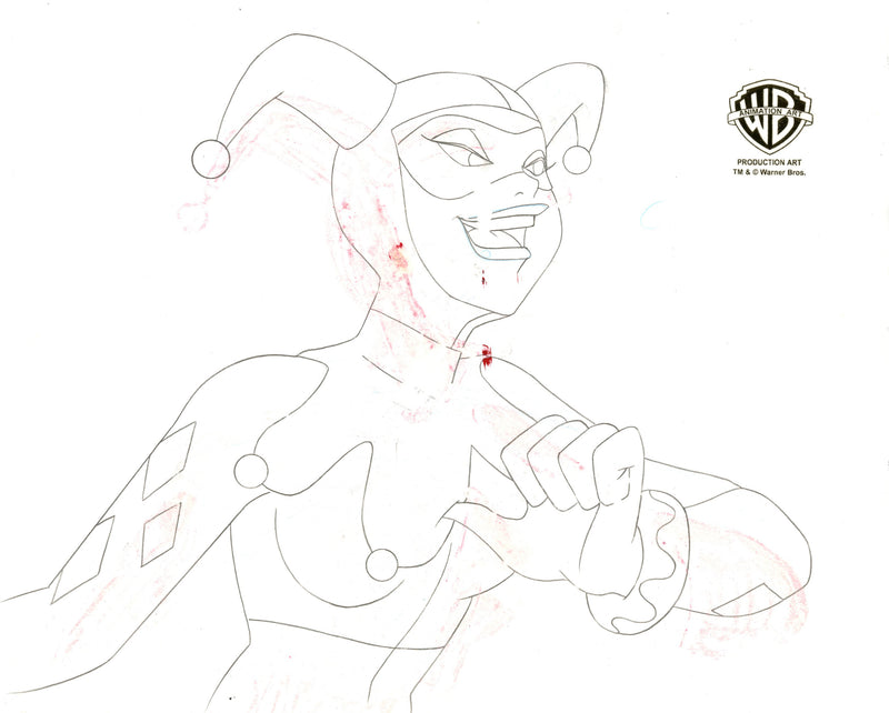 Batman The Animated Series Original Production Cel with Matching Drawing: Harley