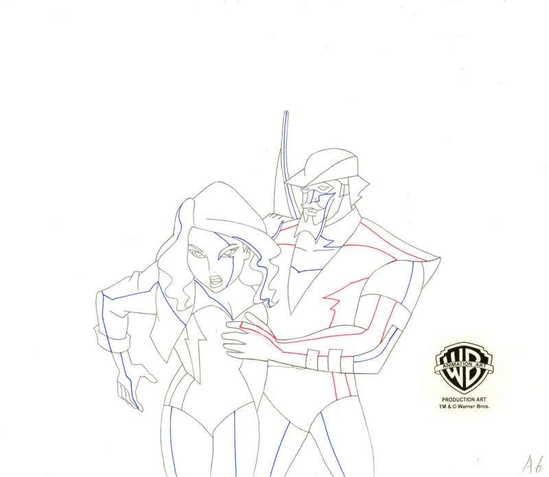 Justice League Unlimited Original Production Drawing: Black Canary, Green Arrow