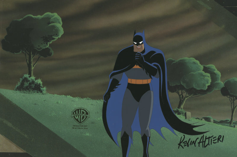 Batman: Mask of the Phantasm Original Production Cel with Matching Drawing Signed by Kevin Altieri: Batman