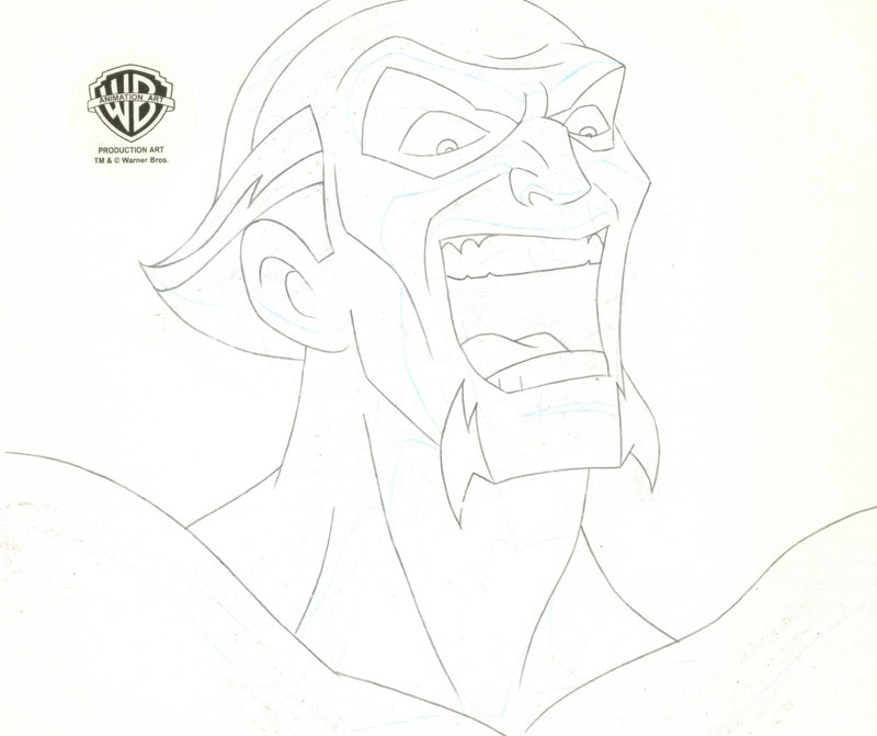 Batman The Animated Series Original Production Cel Signed by Kevin Altieri with Matching Drawing: Ra's Al Ghul