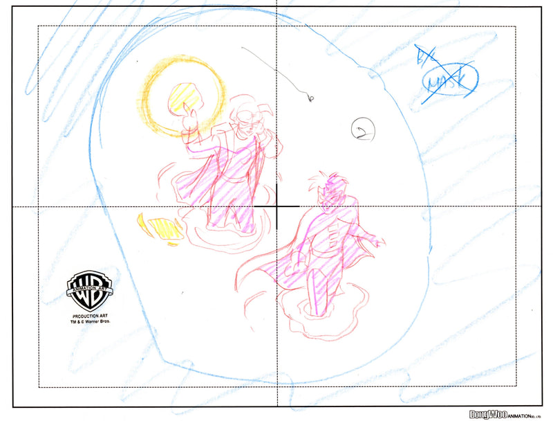 Static Shock Original Production Layout Drawing: Static Shock and Robin