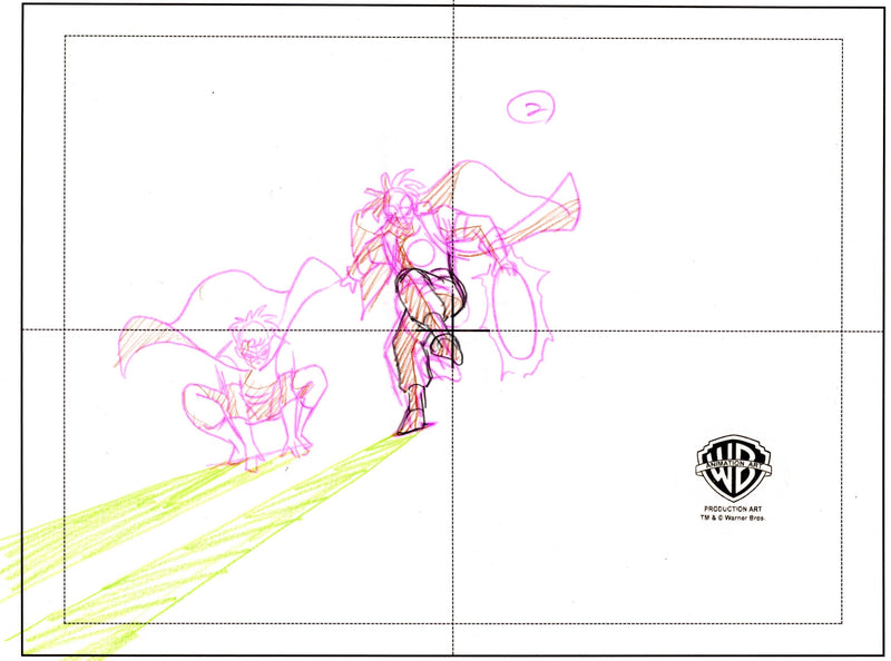 Static Shock Original Production Layout Drawing: Static Shock and Robin