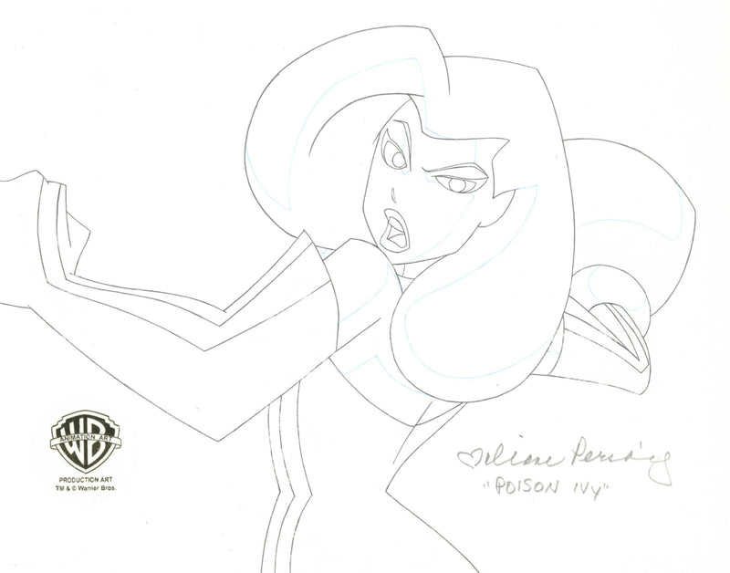 The New Batman Adventures Original Production Drawing Signed by Diane Pershing: Poison Ivy