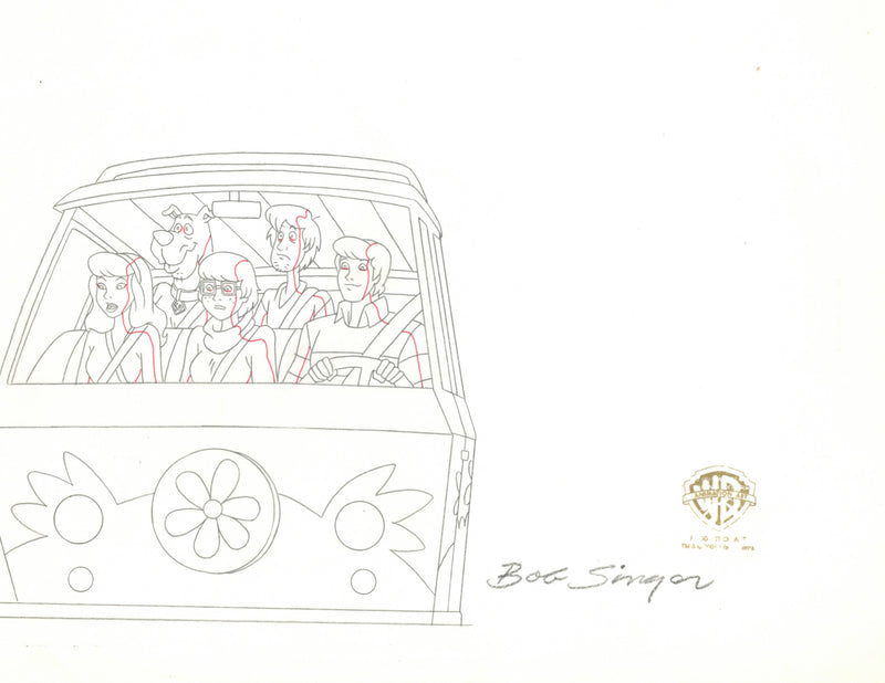 Scooby-Doo Original Production Drawing Signed by Bob Singer: Mystery Gang