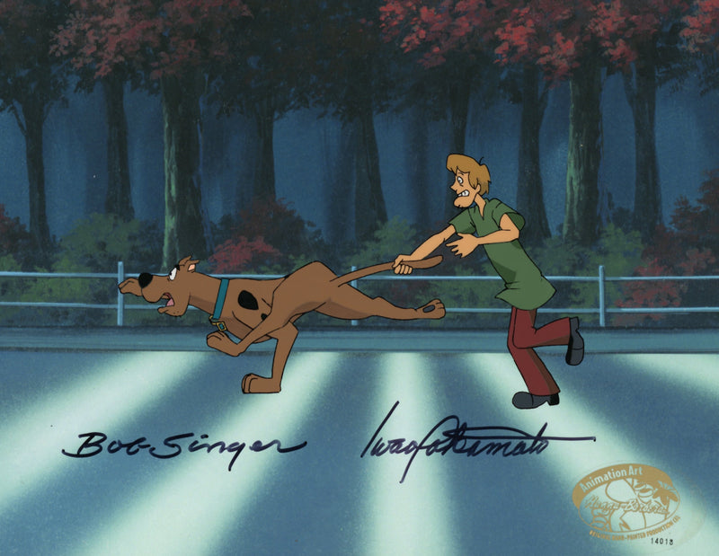 Scooby-Doo Original Production Cel Signed by Bob Singer, Iwao Takamoto: Scooby, Shaggy