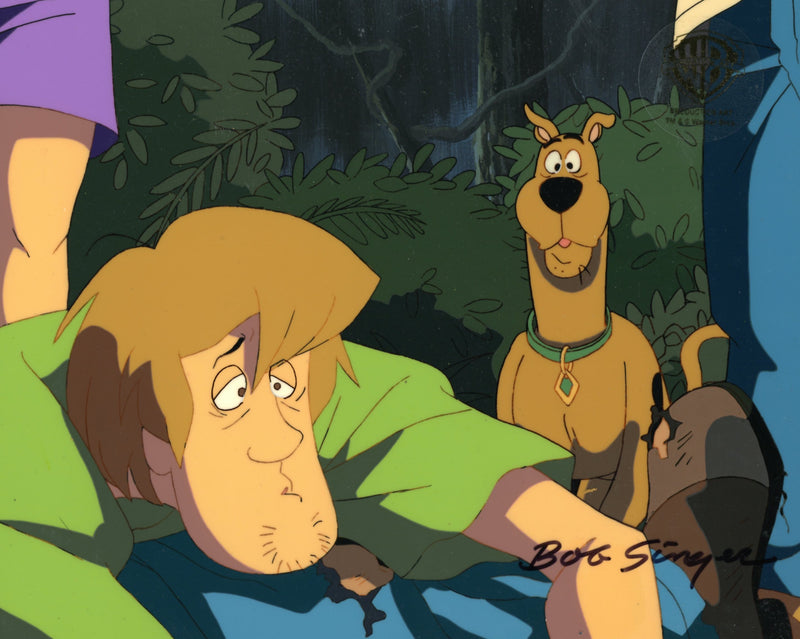 Scooby-Doo Original Production Cel on Original Background Signed by Bob Singer: Scooby, Shaggy