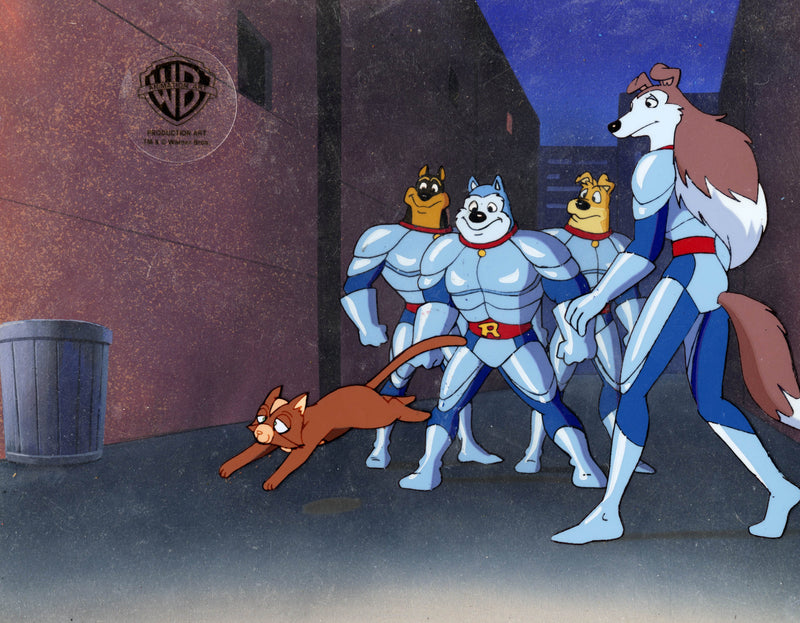 Road Rovers Original Production Cel on Original Background: Colleen, Hunter, Blitz, Exile