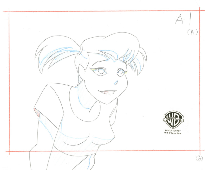 The New Batman Adventures Original Production Layout Drawing: Harley Quinn