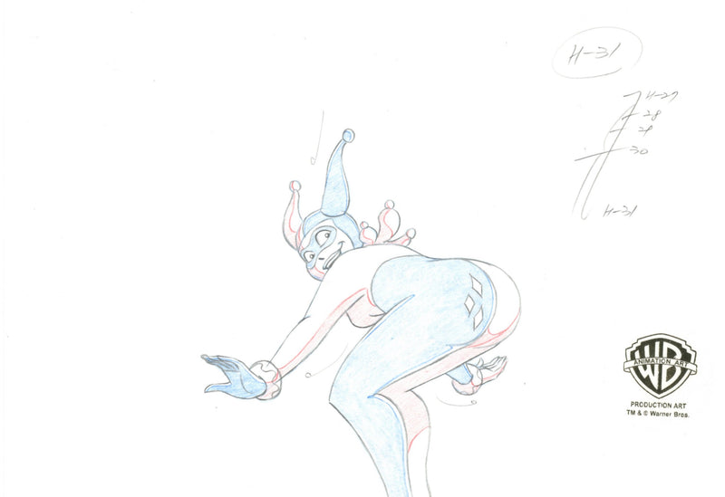 Batman The Animated Series Original Production Drawing: Harley Quinn