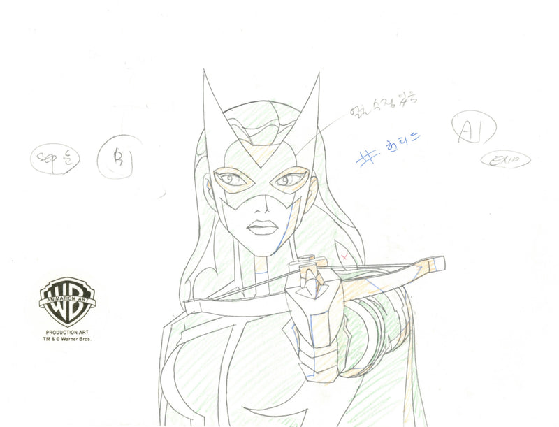 Justice League Unlimited Original Production Drawing: Huntress