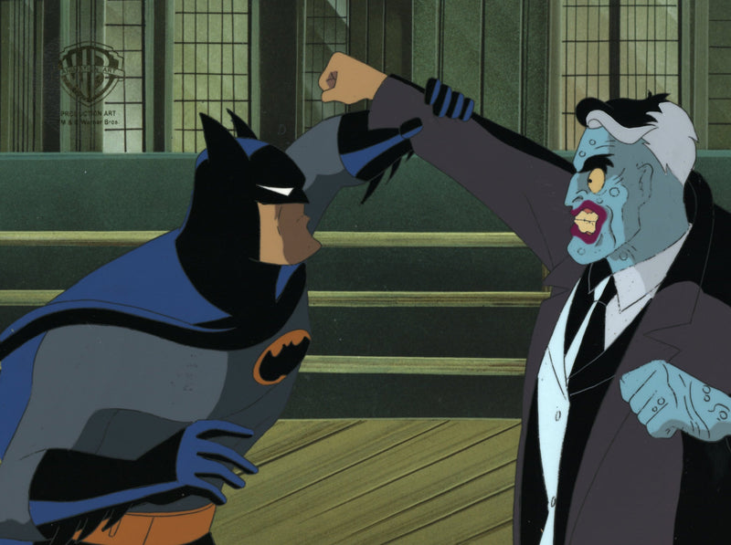 Batman The Animated Series Original Production Cel with Matching Drawing: Batman, Two-Face