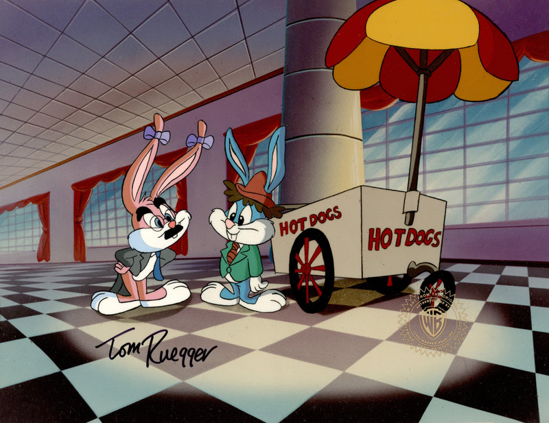 Tiny Toon Adventures Original Production Cel Signed by Tom Ruegger: Babs, Buster