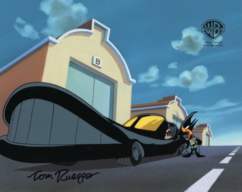 Tiny Toon Adventures Original Production Cel Signed by Tom Ruegger: Batduck, Hamton