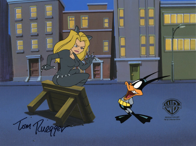 Tiny Toons Adventures Original Production Cel Signed by Tom Ruegger: Batduck, Michelle Pfeiffer
