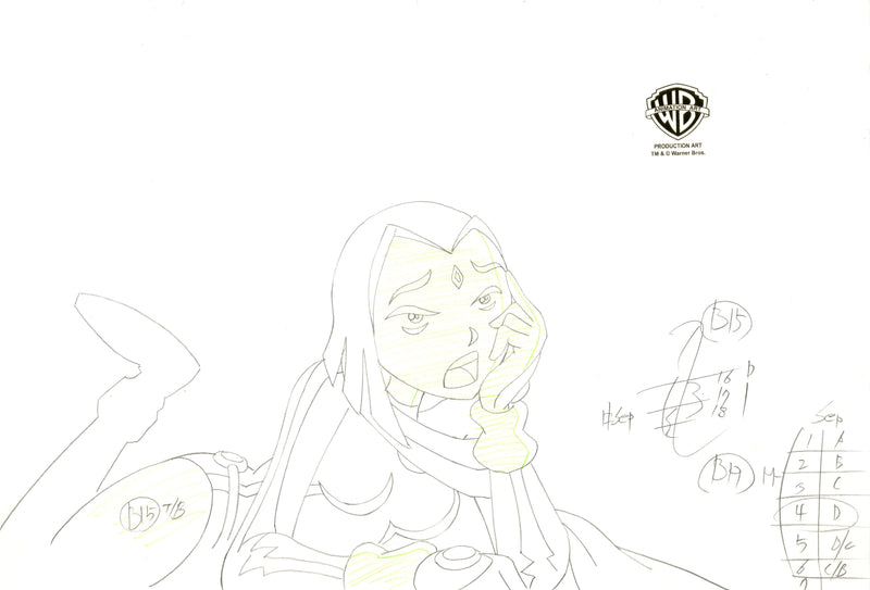 Teen Titans Original Production Drawing: Raven