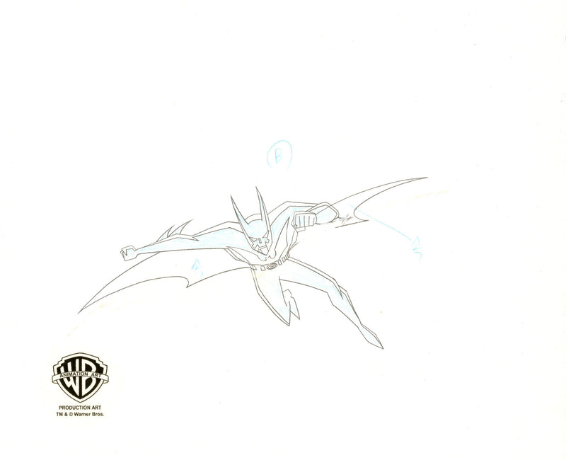 Batman Beyond Original Production Cel with Matching Drawing: Batman