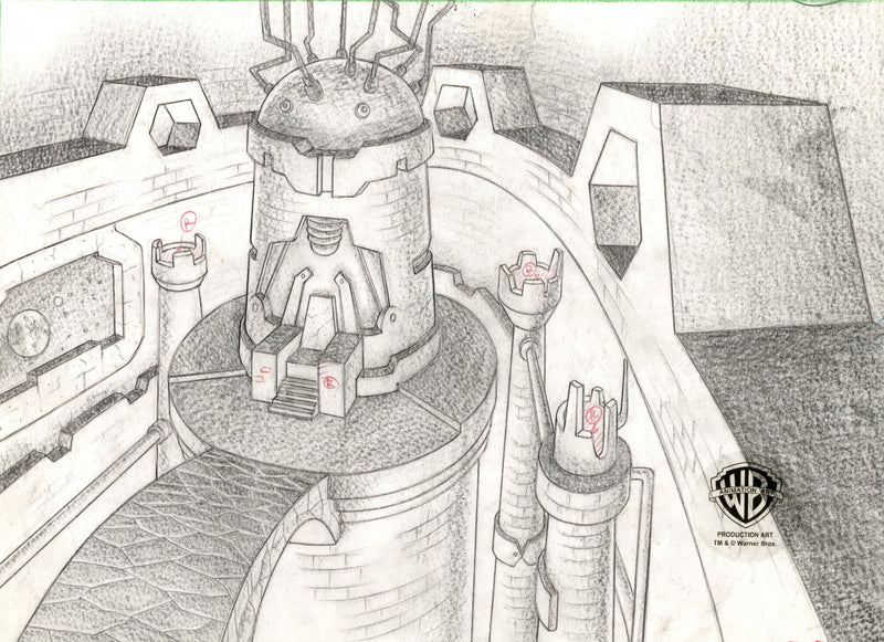 Superman the Animated Series Original Production Drawing: Apokolips Layout