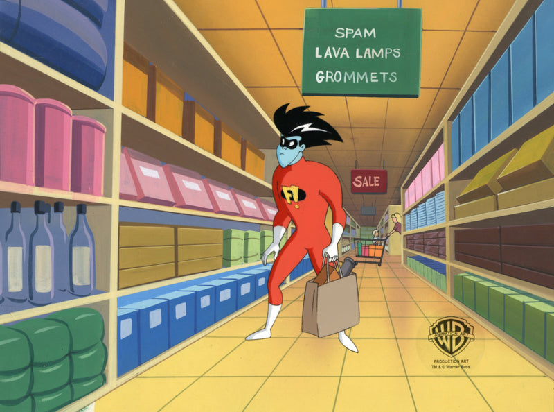 Freakazoid Original Production Cel on Original Production Background: Freakazoid