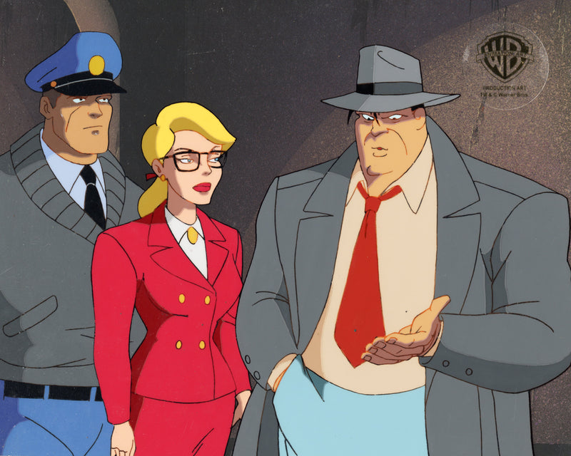 Batman The Animated Series Original Production Cel on Original Background: Harleen, Harvey Bullock